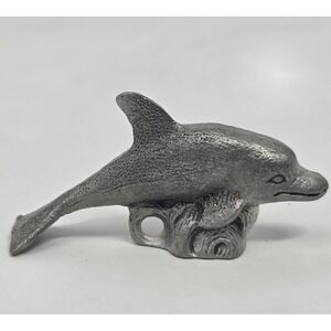 VINTAGE Collectible Miniature Pewter Dolphin Nautical Figurine